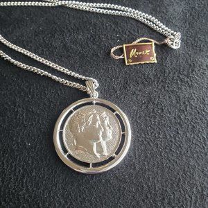 Monet French Coin Necklace Rare Nwt 